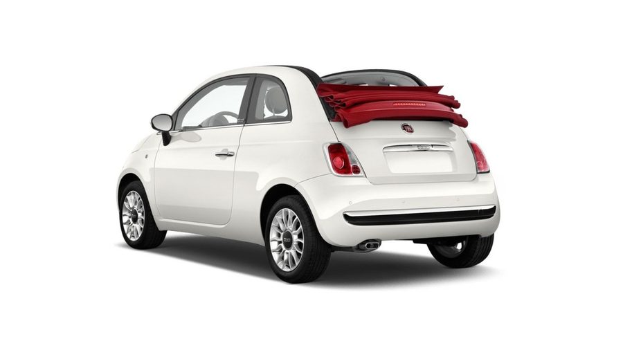 Fiat 500 Cabrio rental car for hire at Rhodes Airport